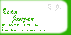 rita janzer business card